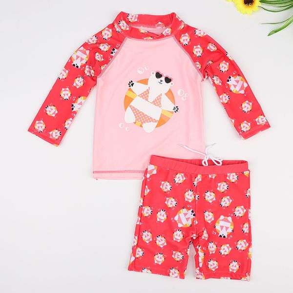 

2 two pieces 2018 toddler swimwear girls swimsuit upf 50+ long sleeved infant baby swimming suit swimsuit 1 2-8 9 12 years old