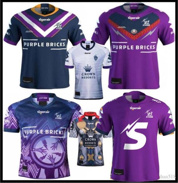 

2019 мельбурн шторм регби джерси юбилейное издание рубашки 19 джерси регби 2020 национальная лига регби melbourne storm ветеранов, Black;gray