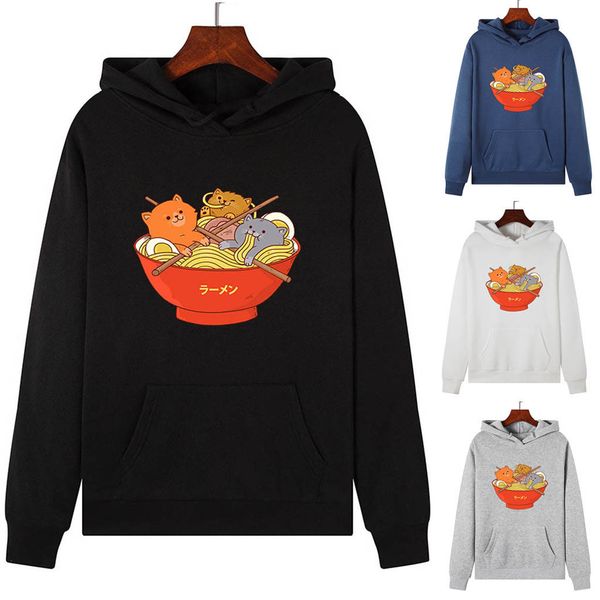 

женщины повседневная длинным рукавом с капюшоном сыпучие cartoon printed толстовка пуловер блуза эстетическая hoodie harajuku hoodie * 15, Black