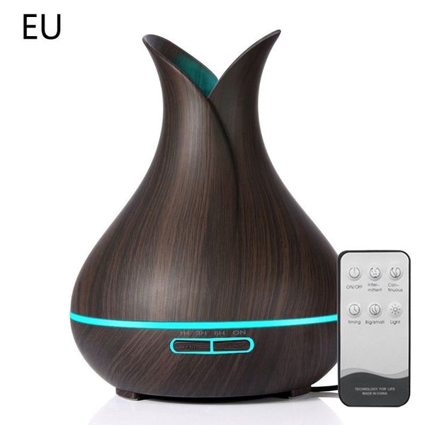 

400ml aroma diffuser essential oil ultrasonic air humidifier wood grain 7 color changing led lights for home office