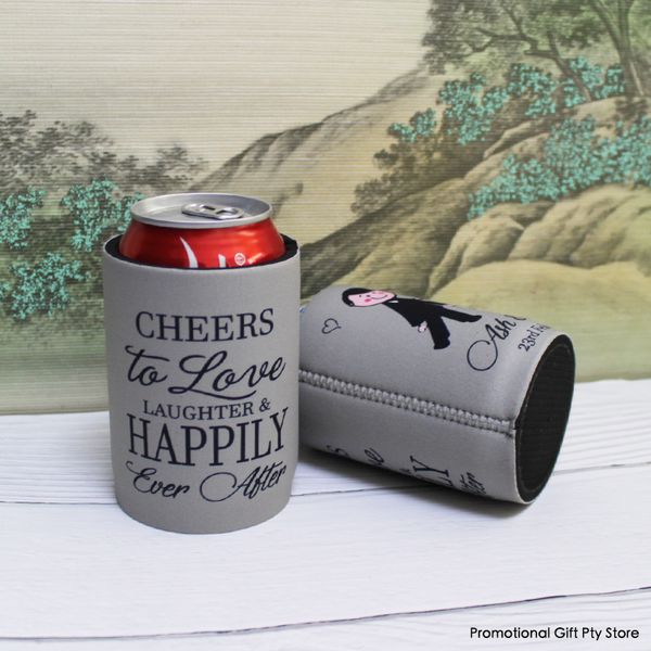 2019 Imprint Logo Beach Wedding Favors Personalized Can Cooler Diy