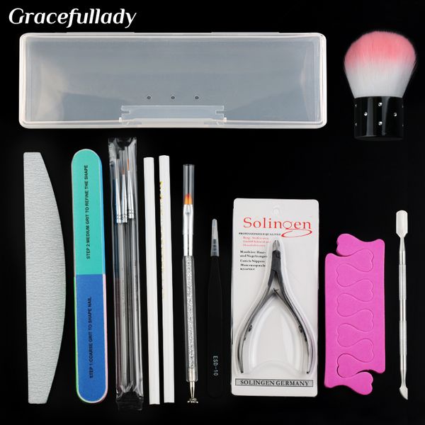 

14 pcs/set nail cleaning files brush buffer block nail line brush kit manicure set for nails art manicure tools