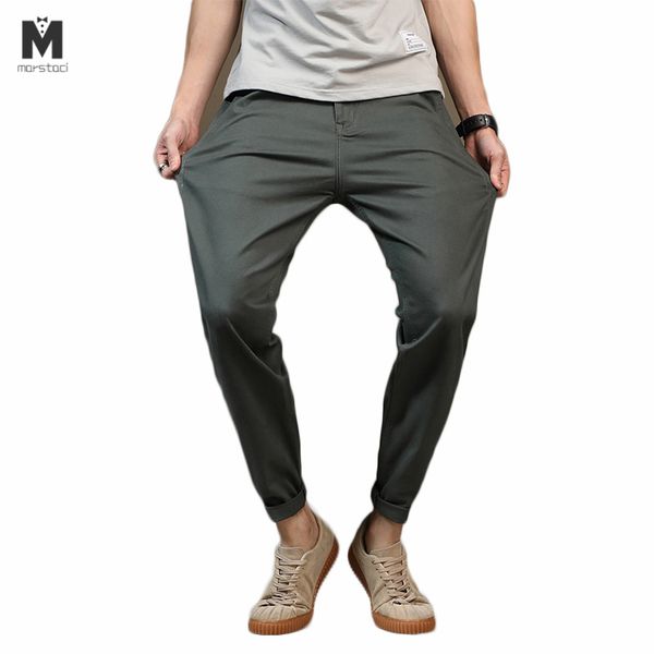 

slim fit черного красного pantalon hombre straight повседневных мужчины брюки лето хлопок chinos мужская брюки офис, Black