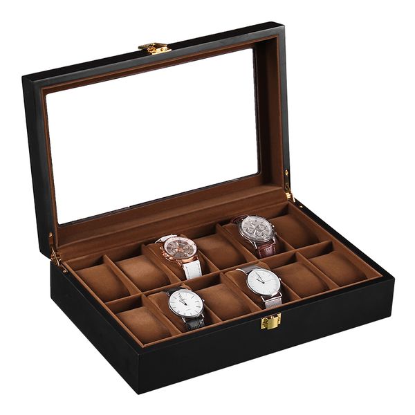 

Ретро кожа стекло смотреть Box роскошные хранения часы организатор jewlery box подарок