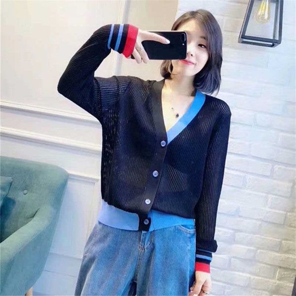 

women's knits & tees nicemix white knit beaded cardigan women sweaters 2021 slim contrast cardigans sweater long sleeve outwear in