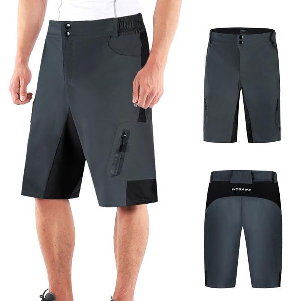 

mtb bicycle shorts men loose fit cycling shorts mountain bike outdoor sports running fitness casual summer, Black