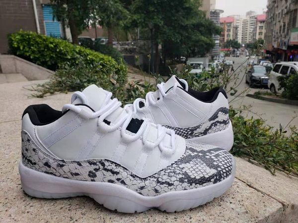 

new 11s low white snakeskin men basketball shoes 11s grey xi sports sneakers trainers 2019 size 7-13