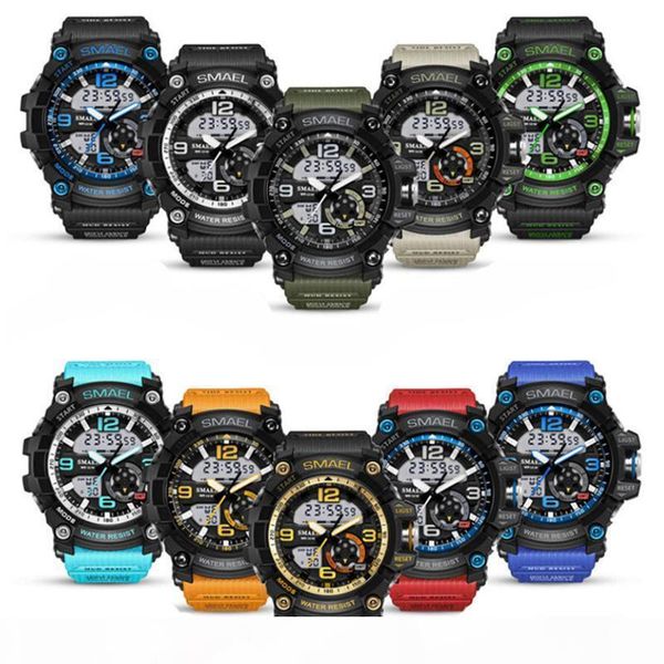 

personality men's watch simulated impact men's army watch waterproof date calendar leading sports relogio male, Slivery;brown