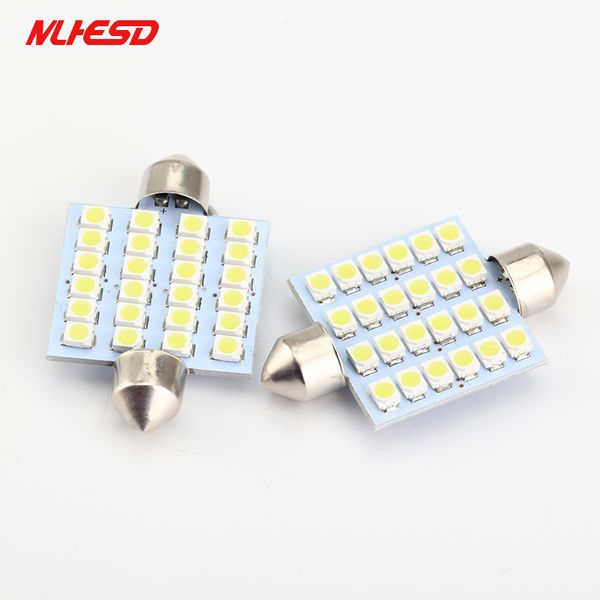 

100pcs/lot festoon 24smd 24led 1210 3528 31/36/39/41mm car led dome light bulb dc 12v car auto interior led lamp wholesale