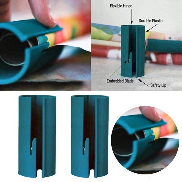 

cylindrical christmas gift packaging wrapping paper cutter holiday cutting knife other decorative stickers
