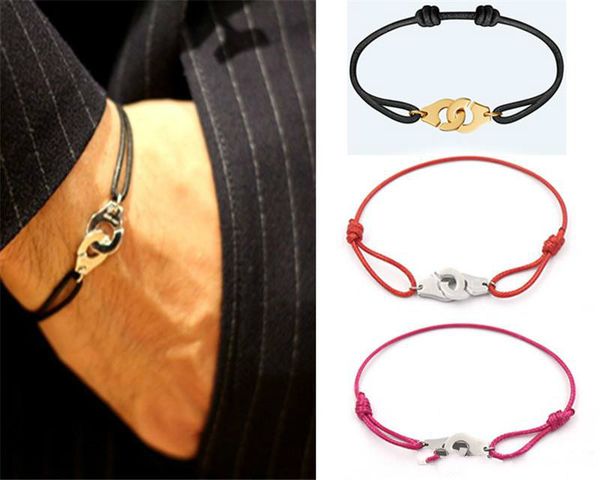 

france jewelry bracelet for women fashion jewelry sterling silver rope handcuff bracelet, Black