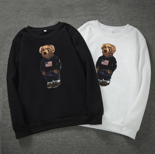 

Зимние случайные медведь печати толстовки для мужчин с длинным рукавом пуловер м