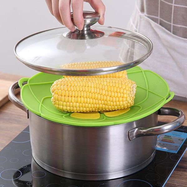 

silicone lid spill ser cover for pot pan kitchen accessories cooking tools flower cookware kitchen gadgets