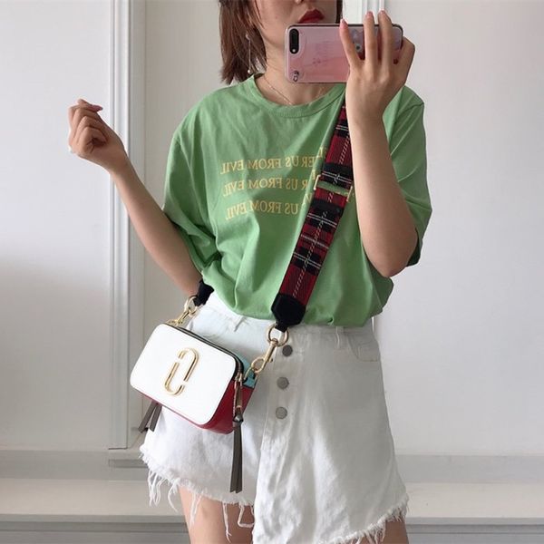 

2020 camera womens luxury designer bag handbags fluorescent letters shoulder diagonal shoulder strap bag female bags lady tide crossbody bag
