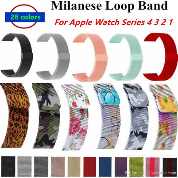 

28 color milane e magnetic loop band for apple watch erie 1 2 3 42mm 38mm bracelet trap for iwatch erie 4 40mm 44mm