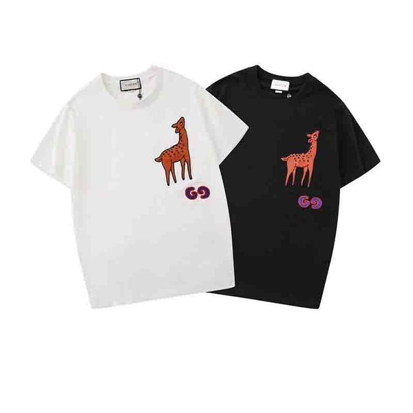 

роскошные европа париж вышивка мода для печати t-shirt мужчины женщины мода хип-хоп короткий рукав хлопок повседневные мужские футболки s-xx, White;black