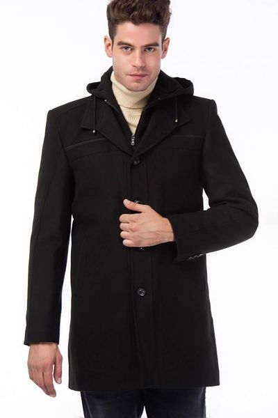 

dewberry men 's black overcoat-1020001p8360, Black;brown
