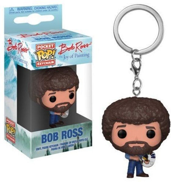 

funko pocket pop keychain - joy of painting bob ross vinyl figure keyring with box toy gift good quality