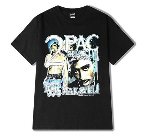 

popular singer rapper tupac 2pac t shirt men women funny 3d print summer short sleeve o neck crewneck casual a155, White;black