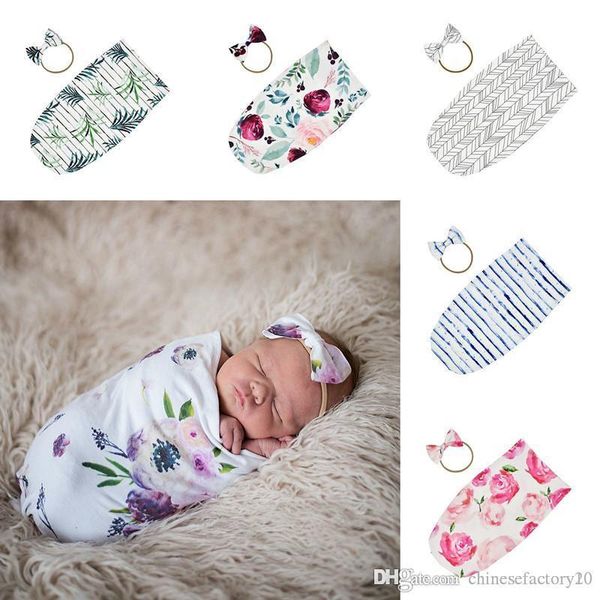 

newborn baby swaddle blanket bow headband sleeping bags swaddle wrap ins toddler cartoon dinosaur sleep sacks shark pgraphy prop cocoon