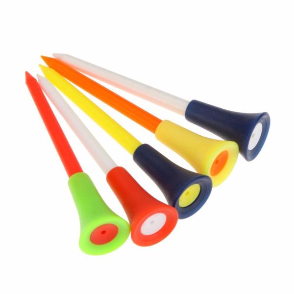 

50 pcs/lot plastic 83mm golf tees durable rubber cushion tee golves accessories multi tool wholesale random color vqsbl