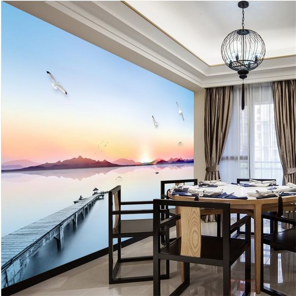 

wallpapers mural papel de parede 3d custom wallpaper purple east to the chinese artistic conception ink landscape wall murals