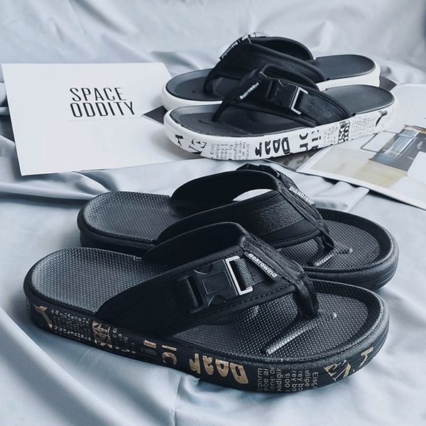 

slippers male summer 2020 new wild korean tidal outer wear fashion men's casual outdoor slip flip flops, Black
