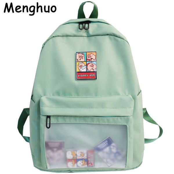 

menghuo cute clear transparent women backpacks pvc student schoolbags fashion teenage girls bags for school backpack new mochila