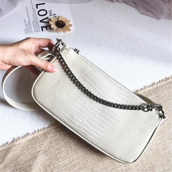

genuine leather classic ladies purses and handbags baguette shaped shoulder bag for women clutch crocodile pattern sac femme