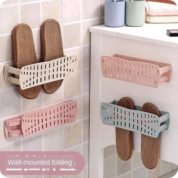 

foldable hanging type paste shoe rack household simple and easy shoes accept frame shower room wall slipper the shelf
