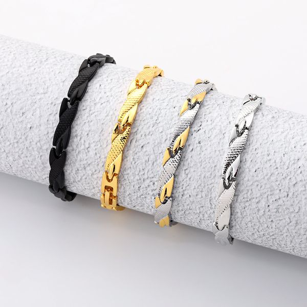 

twisted healthy magnetic bracelet for women power therapy magnets magnetite bracelets bangles men health care jewelry findings, Black
