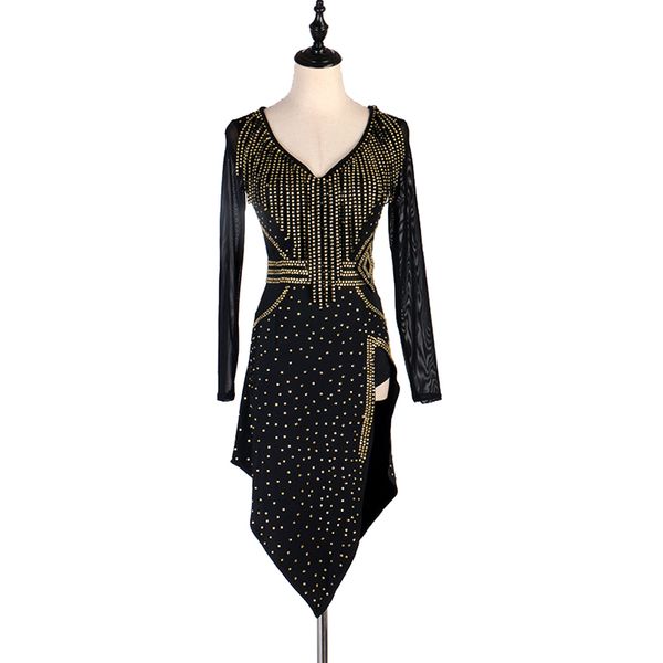 

woman latin dance dress lady latin dress fringe fringe lq058 vestido fiesta mujer, Black;red