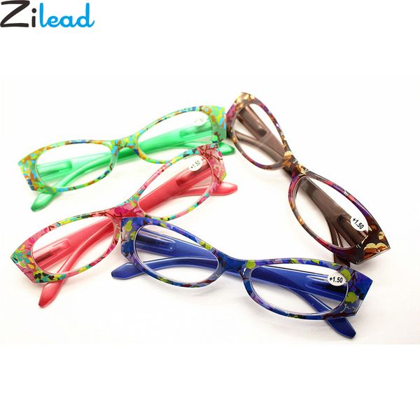 

zilead lady cat eyes reading glasses floral clear lens prebyopia spectacles hyperopia eyeglasses eyewear with diopter +1.0to+3.5, White;black