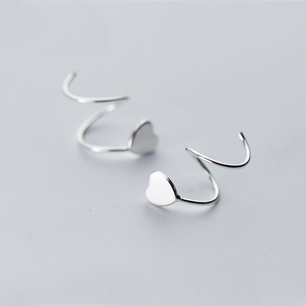 

mloveacc 100% стерлингового серебра 925 женщин небольшое сердце уха кости уха пряжки серьги мини серьги, Golden;silver