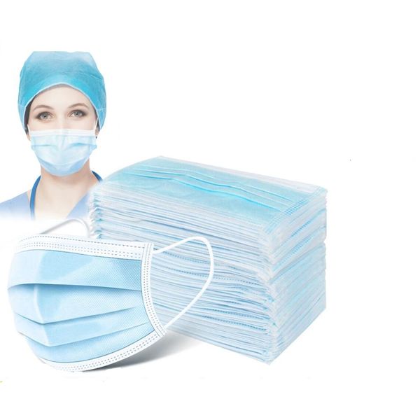

dhl ship mouth mask new arrival masks blue 3 ply dust proof pollution non woven pm2.5 ear loop3 layers face0q4v