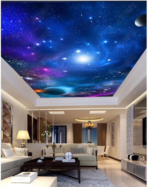 Customized Large 3d Photo Wallpaper 3d Ceiling Murals Wallpaper Cosmic Star Sky Zenith Ceiling Mural Wallpaper Ceiling Roof Painting Wallpaper Hd