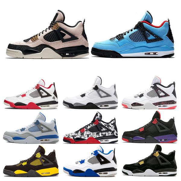 

designer silt red what the 4 4s mens women basketball shoes white cement pure money bred sneakers sports shoes size 7-13