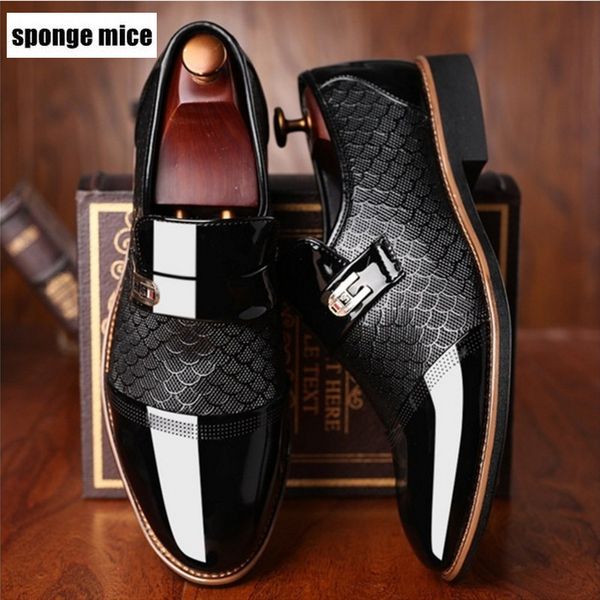 

new italian black formal shoes men loafers wedding dress shoes men patent leather oxford for chaussures hommes en cuir