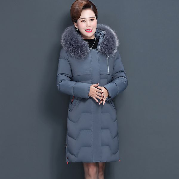 

middle-aged women coat young western style mom winter coat mid-length down jacket cotton-padded clothes 50-year-old middle-aged, Blue;black