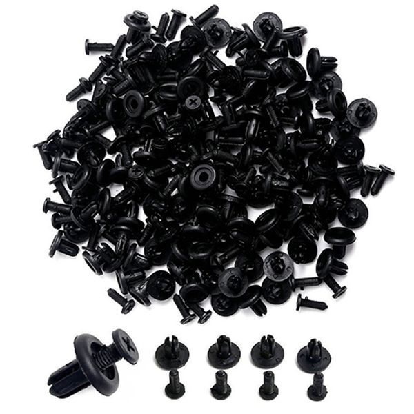 

100pcs universal mixed car auto plastic hollow rivets hole fastener fender bumper push pin clip retainer car fastener rivet