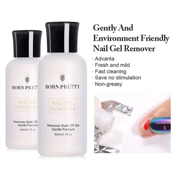 

born pretty 60ml nail gel polish remover acrylic cleanser builder uv gel soak off remove nail polish tool manicure lacquer, Red;pink