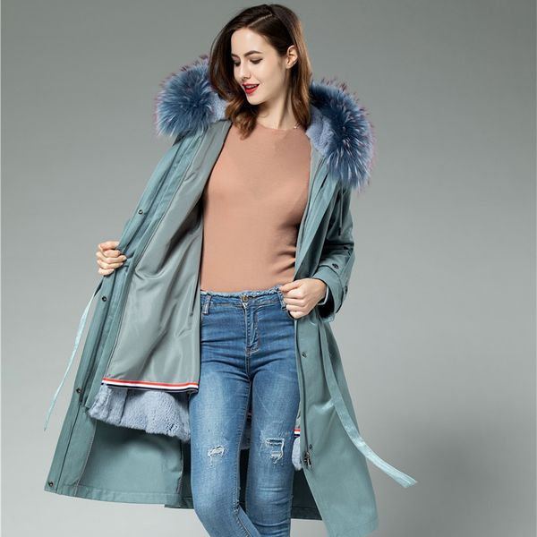 

windbreaker coat women raccoon collar fashion long fur coat girls new model 2019, Tan;black