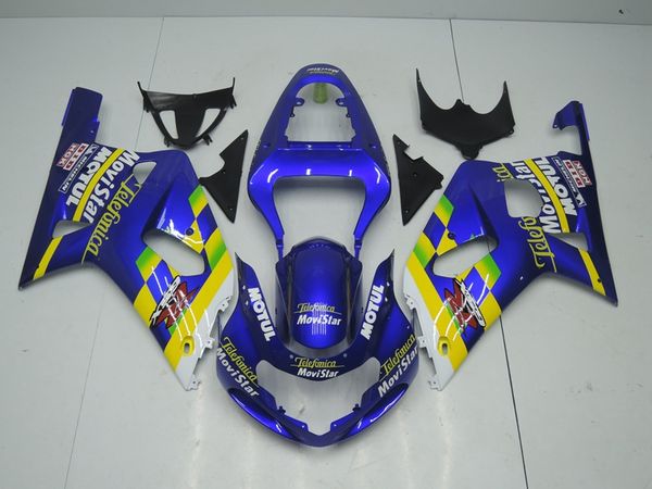 

4 подарков нового abs мотоцикл обтекатели набор, пригодные для suzuki gsx-r600 gsx-r750 600 750 k1 2002 2003 2001 01 02 03 синих