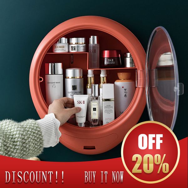 

makeup organizer fashion plastic storage boxes wall-mounted makeup box without punching jewelry container drawer organizer handmade box