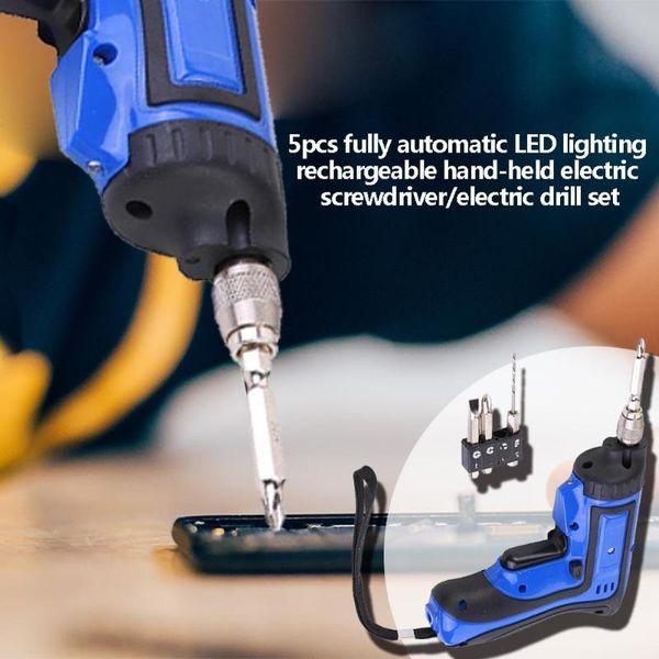 

5pcs/set cordless electric screwdriver mini hand drill power driver drill multi-function cordless battery power tools