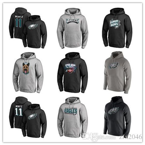 

#11 Carson Wentz Black Men's Arizona Coyotes 2019 Brand Primary Pullover Hockey Hoodies long Sleeve Jackets Fans Cheap price Printed Lo