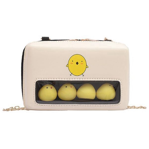 

summer fashion new chicken female bag cute cartoon shoulder diagonal cross bag girl small square white