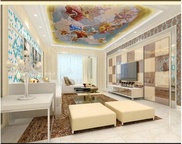 

custom ceiling mural wallpaper 3d zenith mural for living room european angel zenith wall paper