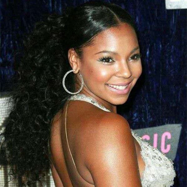 

brazilian italian curly drawstring ponytail human hair clip in ponytail extensions virgin hair natural color 1 piece 160g divas, Black