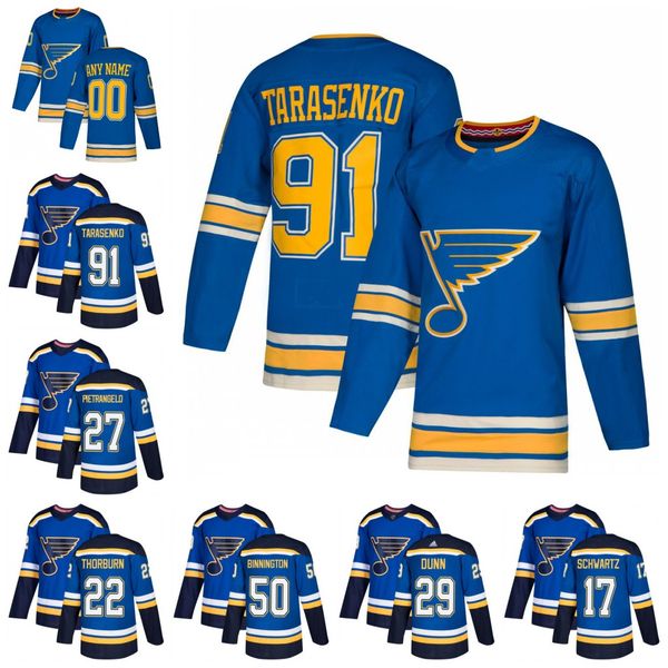 

Mens St. Louis Blues 91 Vladimir Tarasenko 18 Robert Thomas Alex Pietrangelo Jaden Schwartz Mackenzie MacEachern Mitch Reinke Hockey Jerseys